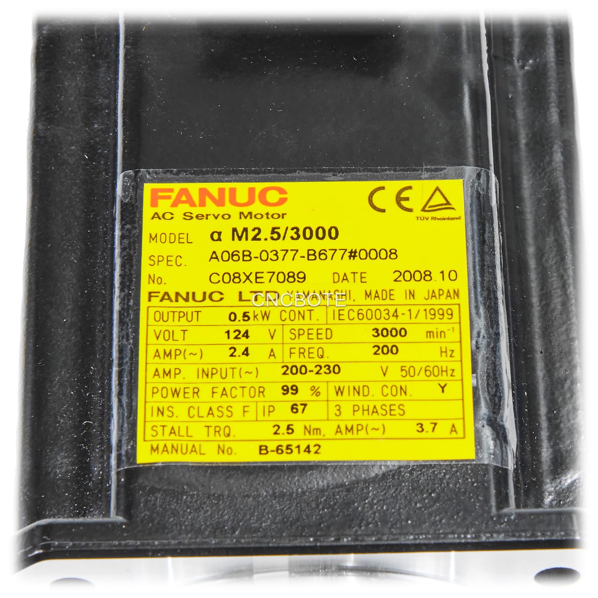 Fanuc A06B-0377-B677#0008 SV Motor Alpha M2.5/3000 Servomotor