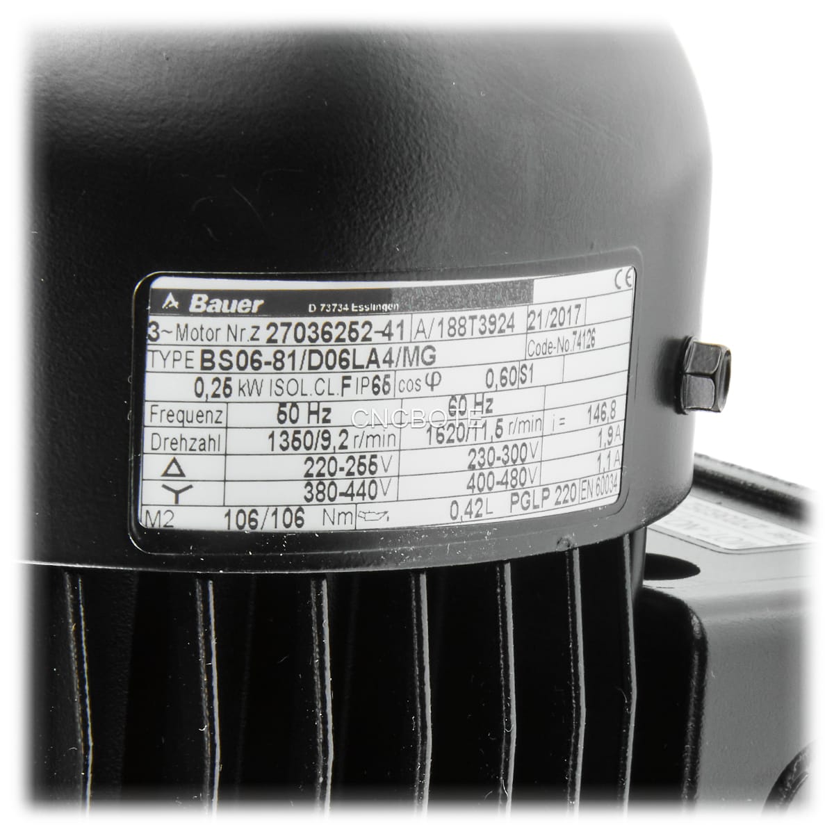 Bauer BS06-81/D06LA4/MG Id.Nr. 74126 Getriebemotor