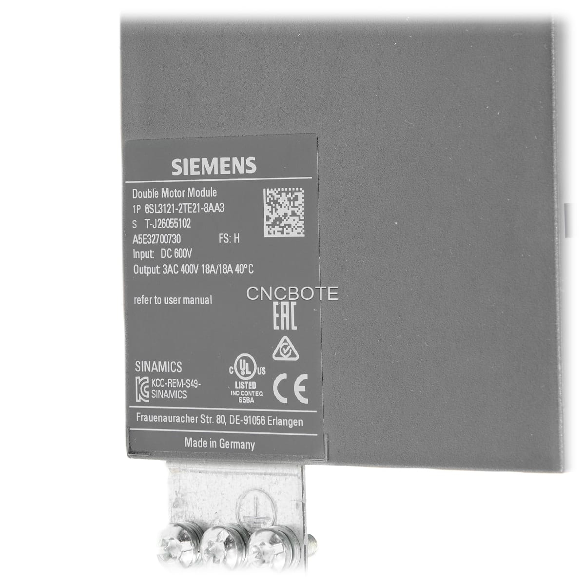 Siemens 6SL3121-2TE21-8AA3 Double Motor Module 3AC 400V 18A/18A